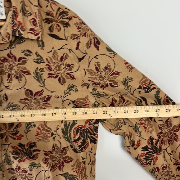 VTG White Stag Women’s Large Button Up Shirt Long Sleeve Brown Floral Print - Picture 3 of 5